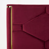 Janet - Modern Red Velvet + Gold Bed