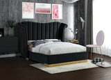 Flora Black Velvet Queen Bed (3 Boxes)