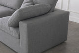 Serene Grey Linen Fabric Deluxe Cloud Modular Sofa