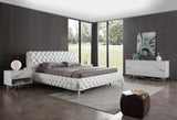 Legend Modern White Bonded Leather Bed