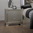 Crown Mark Lyssa 2 Drawer Nightstand in Embossed Crocodile Pattern image