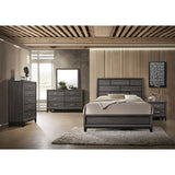 Crown Mark Akerson King Panel Bed in Grey