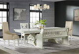 Elements International Stone Dining Table in White DST700DTC
