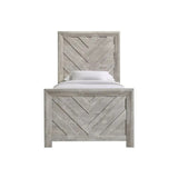 Elements International Ellen Twin Panel Bed in White EL700TB