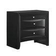 Elements International Emily 3 Drawer Nightstand in Black image