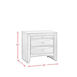 Elements International Emily 3 Drawer Nightstand in Black