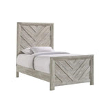 Elements International Ellen Twin Panel Bed in White EL700TB image