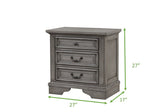 Galaxy Home Grace Nightstand in Gray