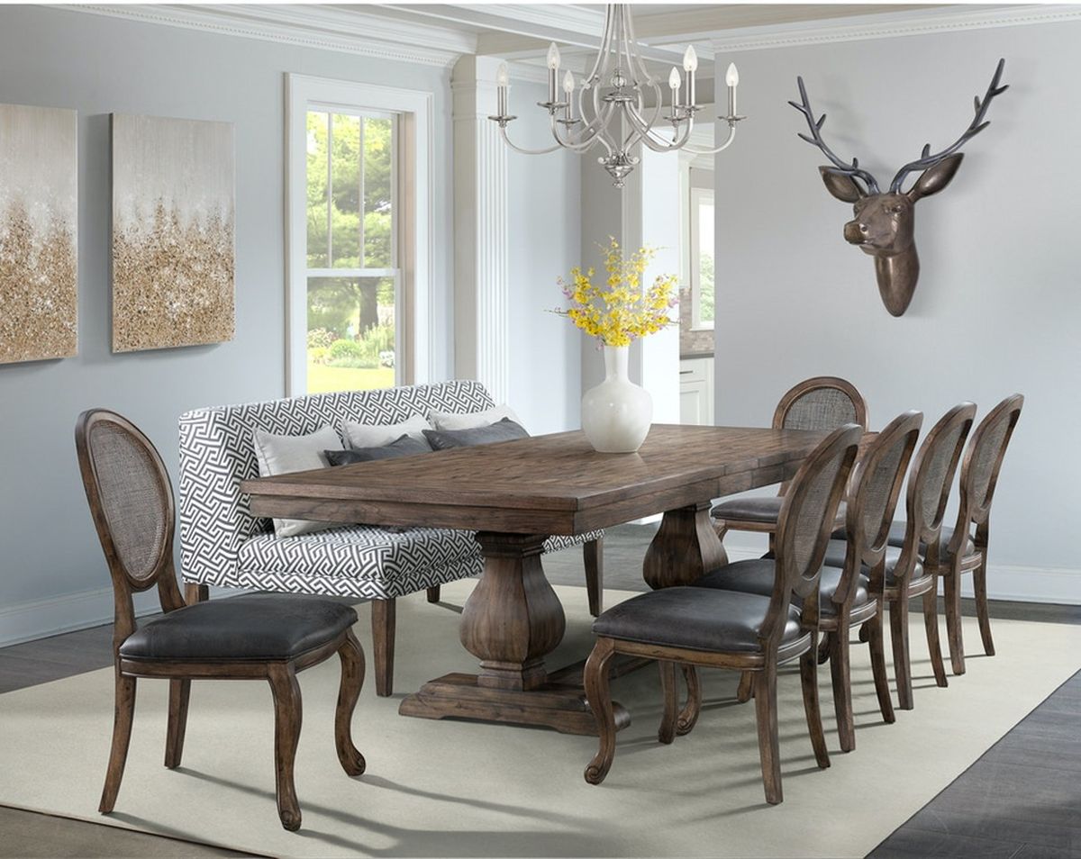 Elements International Gramercy Rectangular Dining Table in Brown DGC500DTC