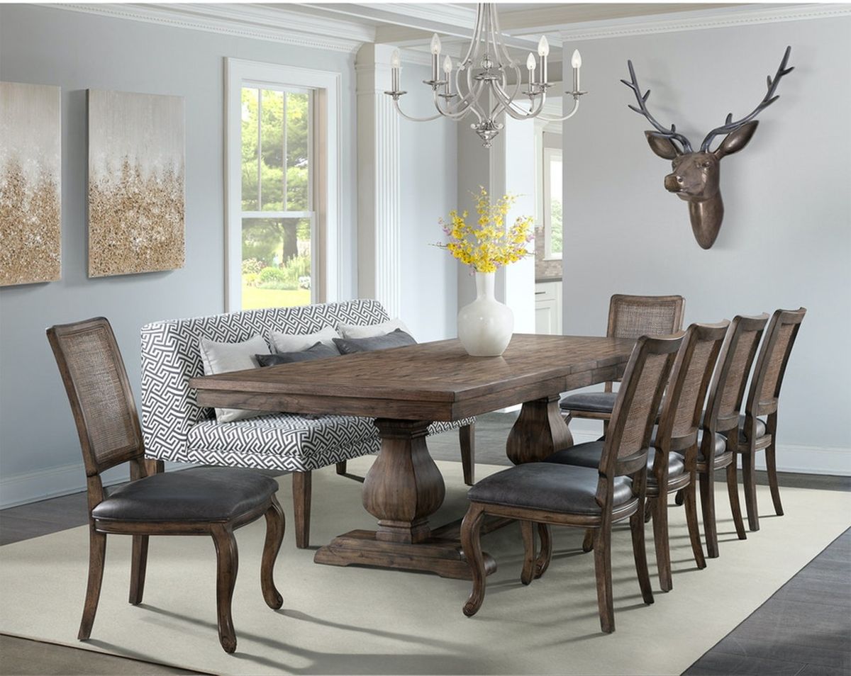 Elements International Gramercy Rectangular Dining Table in Brown DGC500DTC