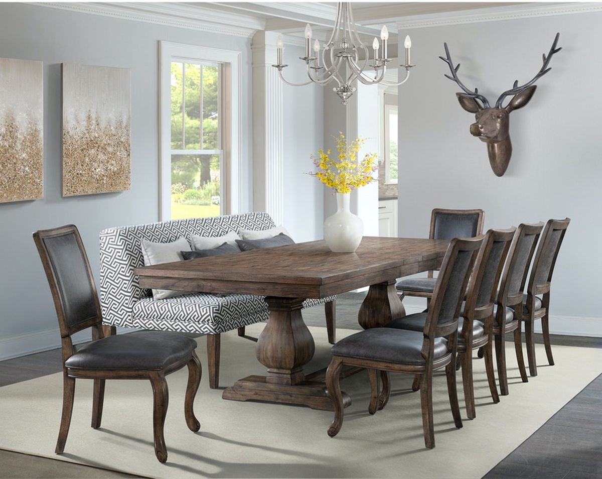 Elements International Gramercy Rectangular Dining Table in Brown DGC500DTC