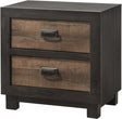 Elements International Harlington 2 Drawers Nightstand in Rustic Gray image