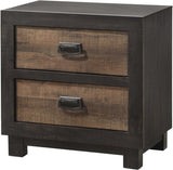 Elements International Harlington 2 Drawers Nightstand in Rustic Gray image