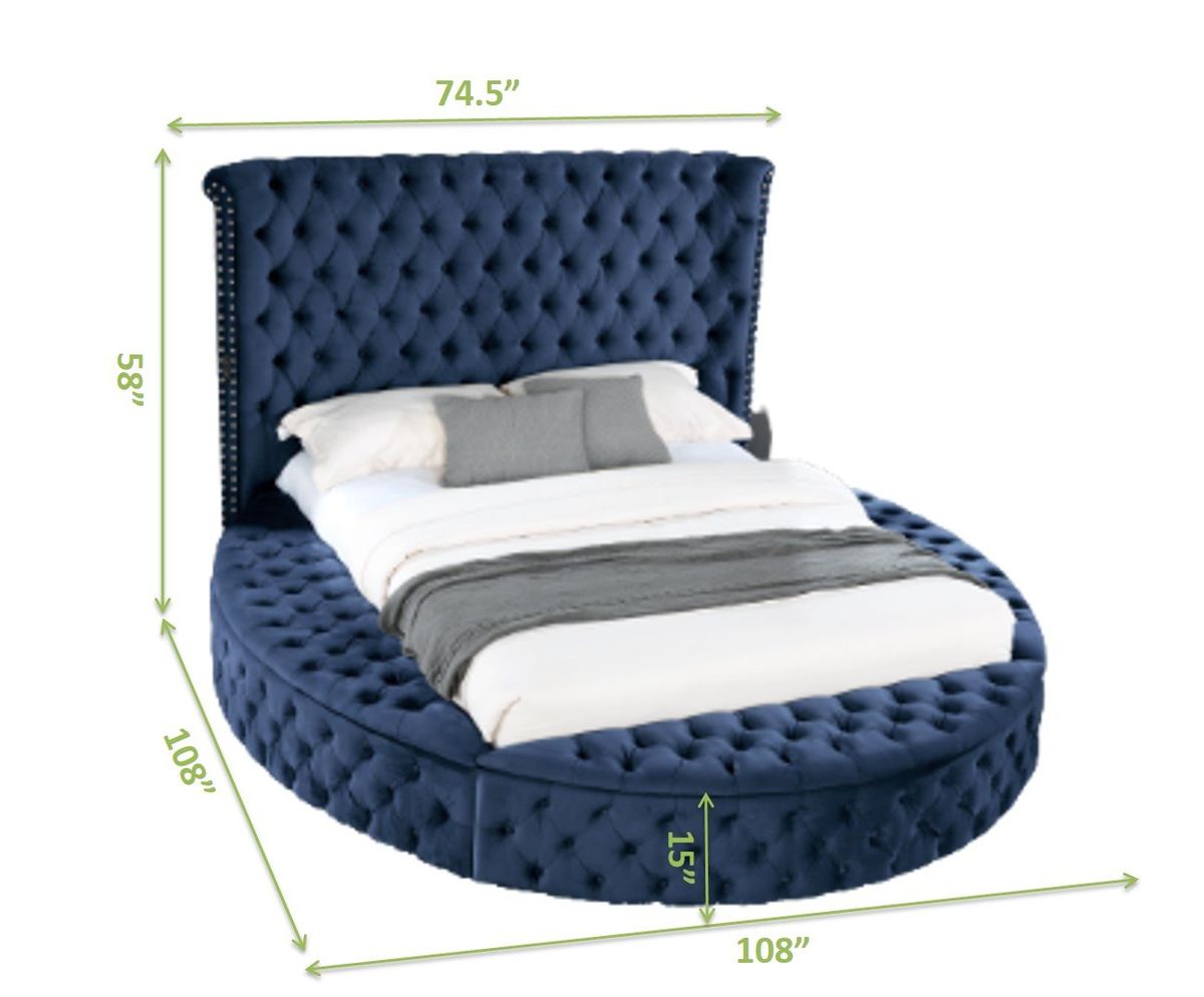 Galaxy Home Hazel Queen Bed in Blue