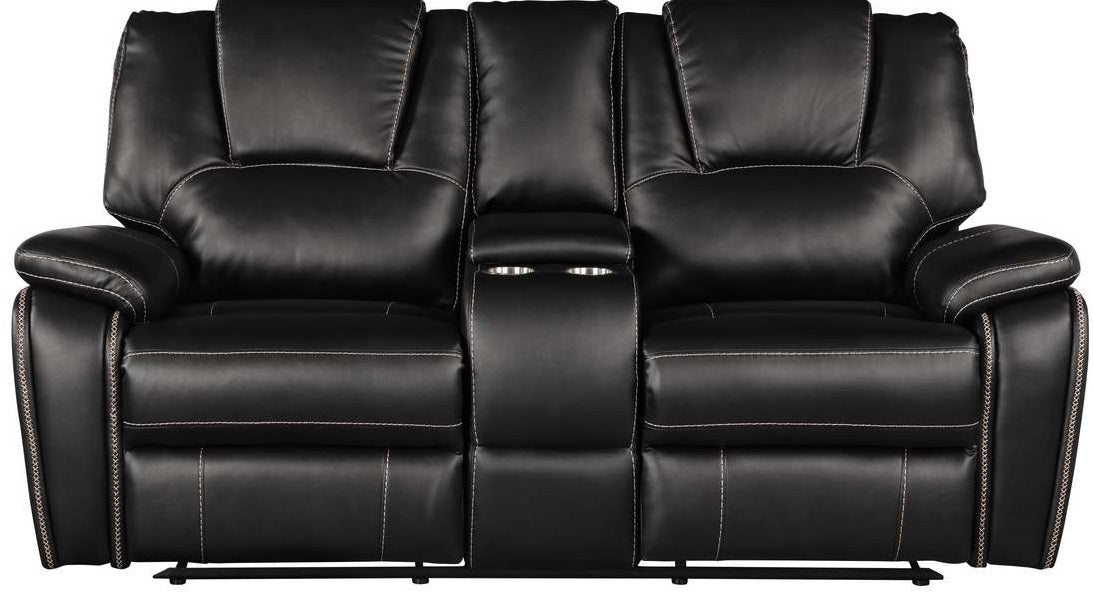 Galaxy Home Hong Kong Power Reclining Loveseat in Black image