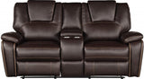 Galaxy Home Hong Kong Power Reclining Loveseat in Brown image