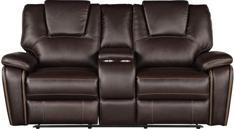 Galaxy Home Hong Kong Power Reclining Loveseat in Brown image