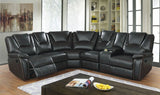 Galaxy Home Hong Kong Power Reclining Sectional in Black image