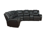 Galaxy Home Hong Kong Power Reclining Sectional in Black