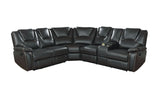 Galaxy Home Hong Kong Power Reclining Sectional in Black