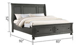 Galaxy Home Jackson King Bed in Gray
