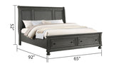 Galaxy Home Jackson Queen Bed in Gray