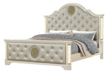 Galaxy Home Jasmine Queen Bed in with LED in Beige