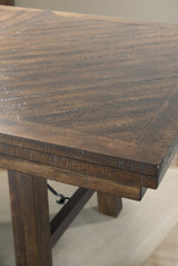 Elements International Jax Rectangular Dining Table in Smokey WalnutC