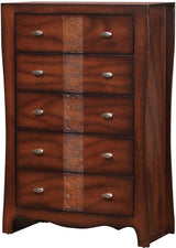 Elements International Jenny 5 Drawers Chest in Medium Espresso Lacquer image