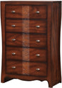 Elements International Jenny 5 Drawers Chest in Medium Espresso Lacquer image