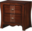 Elements International Jenny 2 Drawers Nightstand in Medium Espresso Lacquer image