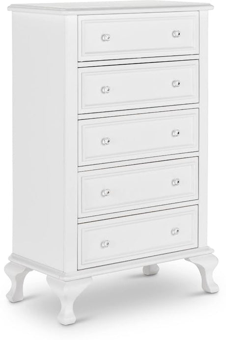 Elements International Jesse 5 Drawers Chest in White image