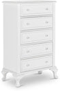 Elements International Jesse 5 Drawers Chest in White image