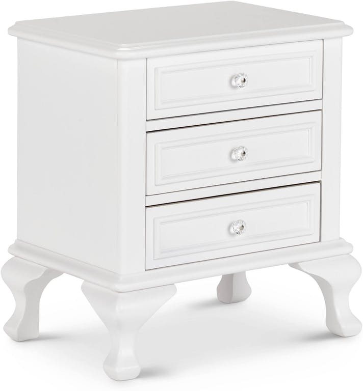 Elements International Jesse 3 Drawers Nightstand in White JS700NS image
