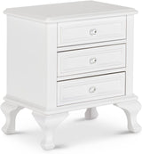 Elements International Jesse 3 Drawers Nightstand in White JS700NS image