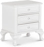 Elements International Jesse 3 Drawers Nightstand in White JS700NS image