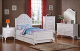 Elements International Jesse Twin Trundle Bed in White