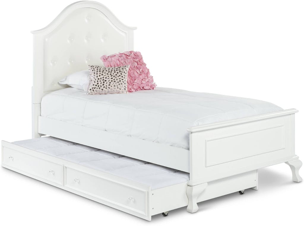 Elements International Jesse Twin Trundle Bed in White image