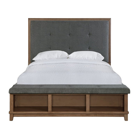 Elements International Jolene Queen Storage Bed in Grey image