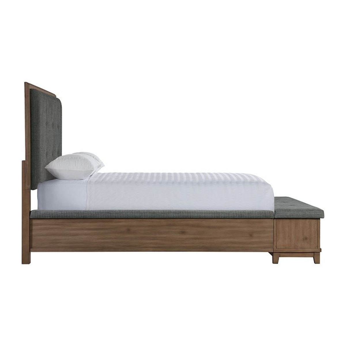 Elements International Jolene King Storage Bed in Grey
