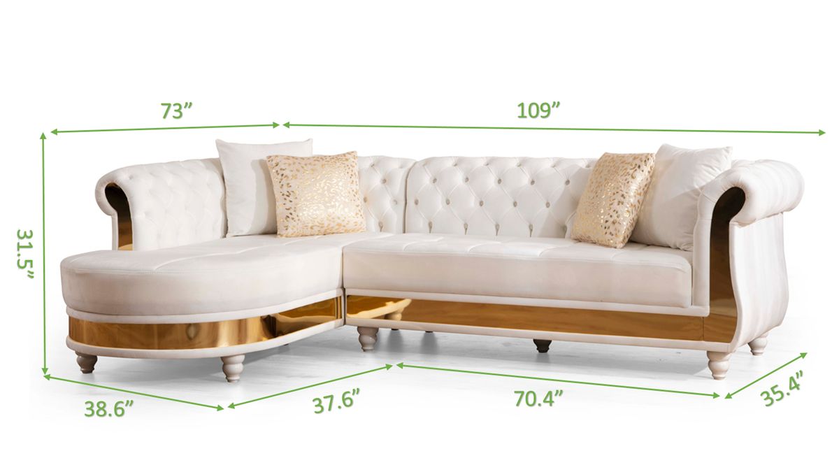 Galaxy Home Julia Sectional In White