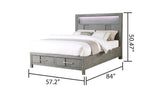 Galaxy Home Kenzo Full Bed in Gray