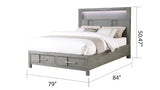 Galaxy Home Kenzo King Bed in Gray