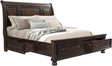 Elements International Kingston Queen with Footboard and Rail Storage Bed in Walnut image