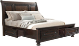 Elements International Kingston Queen with Footboard and Rail Storage Bed in Walnut image