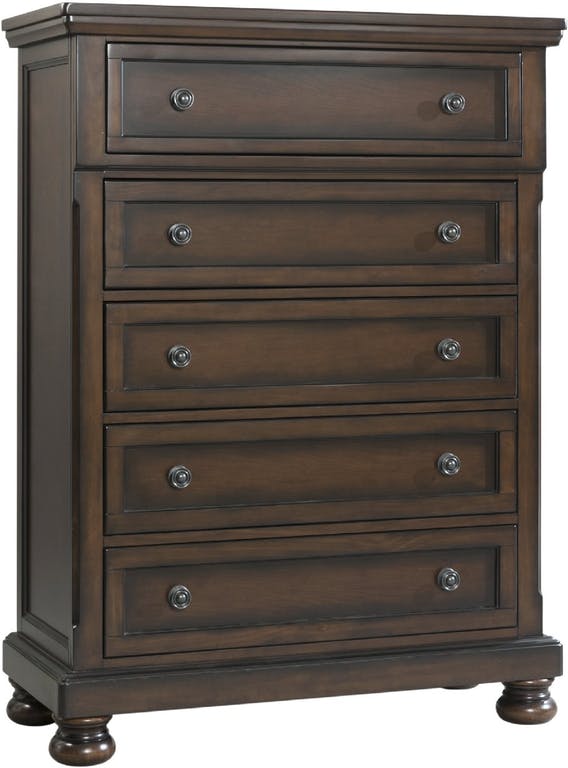 Elements International Kingston 5 Drawers Chest in Walnut image