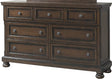 Elements International Kingston 7 Drawers Dresser in Walnut image