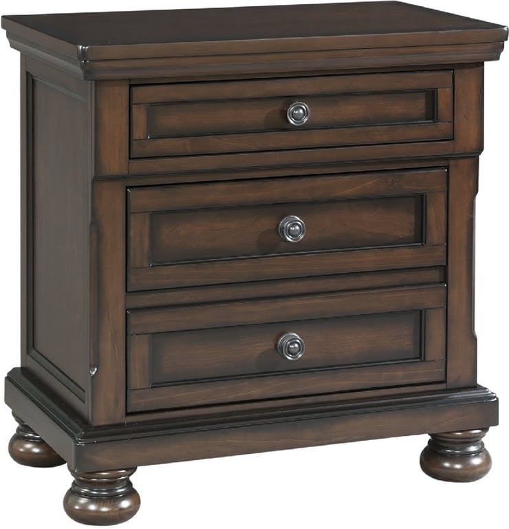 Elements International Kingston 3 Drawers Nightstand w/ Power in Walnut image