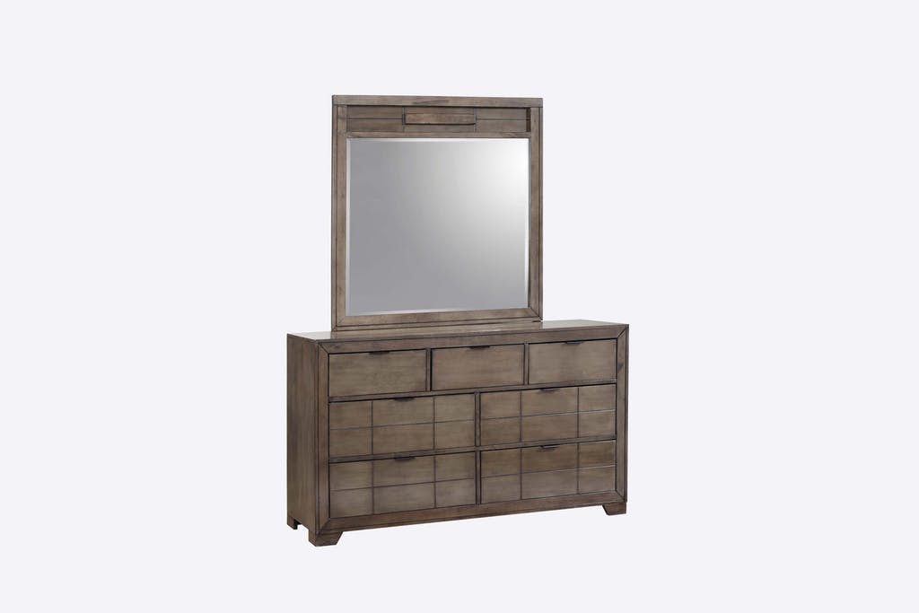 Elements International Logic Mirror in Rustic Grey
