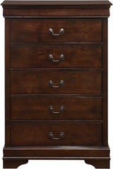 Elements International Louis Philippe Chest in Cherry
